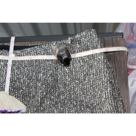 J. Mclaughlin Carter Sequin Trousers Slacks Pants Wide Leg Gray Silver Black 6 - Picture 8 of 10
